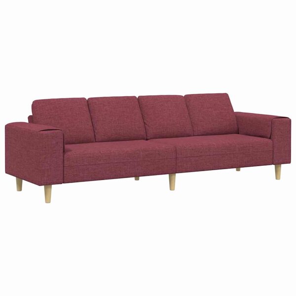 vidaXL Canapé de salon Bordeaux 250 x 77 x 76 cm Polyester