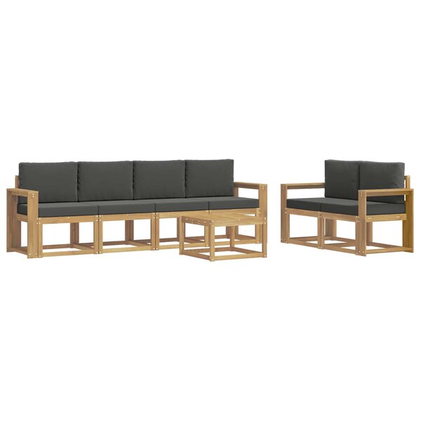 vidaXL Ensemble de canapés d'extérieur 7 Pièces Blanc et anthracite