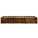 vidaXL Cadre de lit et tiroirs chêne fumé 120x190 cm bois d'ingénierie