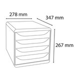 Module De Classement Big Box 4 Tiroirs Office - Bleu - Exacompta