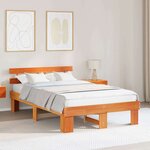 vidaXL Cadre de lit Marron 140 x 190 cm Bois de pin massif