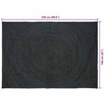 vidaXL Tapis de surface Rectangulaire Gris foncé 160 x 230 cm Jute