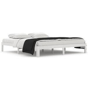 vidaXL Cadre de lit Blanc Bois massif 180x200 cm Super King