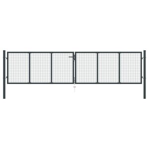 vidaXL Portail en maille de jardin Acier galvanisé 400 x 150 cm Gris
