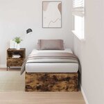 vidaXL Lit avec rangement en chêne fumé 90x200 cm