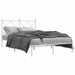 vidaXL Cadre de lit métal sans matelas et tête de lit blanc 120x190 cm