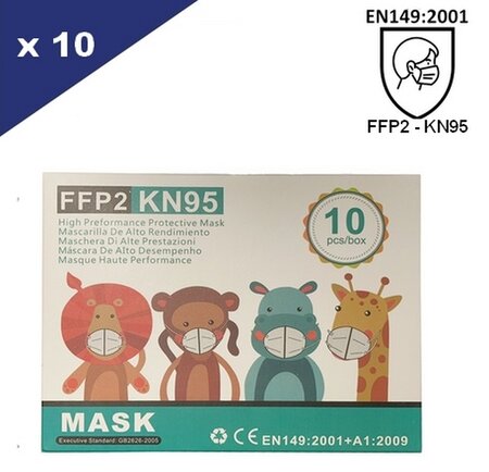 Lot de 10 Masques Enfant FFP2-KN95 EN149:2019