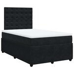 vidaXL Sommier à lattes de lit avec matelas noir 120x190 cm velours