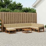 vidaXL Ensemble de canapés d'extérieur 9 Pièces Naturel et Beige