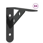 vidaXL Supports d'étagères 4 Pièces 15x2 5x11 5 cm noir acier inoxydable
