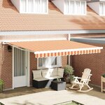 vidaXL Auvent Rétractable Jaune et Orange 400 × 300 cm Tissu et Métal