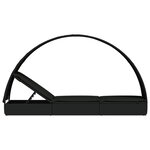 vidaXL Chaise longue avec toit rond noir 211x57x140 cm résine tressée