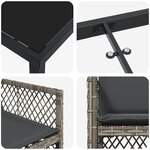 vidaXL Ensemble de salle à manger pour jardin 5 Pièces Gris polyrotin