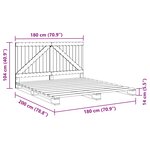 vidaXL Cadre de lit avec tête de lit 180x200 cm bois de pin massif