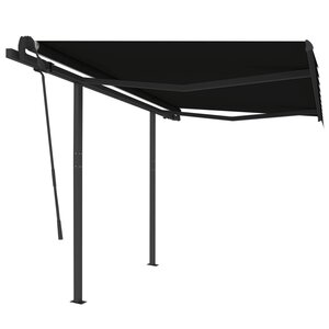 vidaXL Auvent rétractable automatique et poteaux 3 5x2 5 m Anthracite