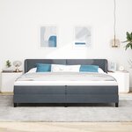Lit à ressort vidaXL avec matelas gris foncé 200x200 cm en velours