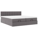 VidaXL Cadre de lit ottoman avec matelas gris 180x200 cm similicuir
