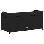 vidaXL Banc de rangement noir résine tressée et bois d'acacia