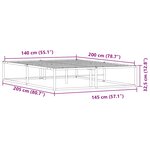 vidaXL Cadre de lit sans matelas blanc 140x200 cm métal