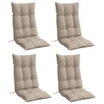 vidaXL Coussins de chaise à dossier haut lot de 4 taupe tissu oxford