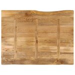 vidaXL Dessus de table 110x80x3 8 cm bord vivant bois massif manguier