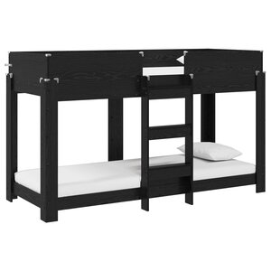vidaXL Lit Superposé pour Enfants Chêne noir 75 x 190 cm