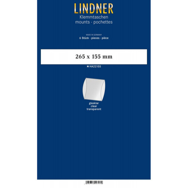 Bandes double soudure 265 x 155 mm pour blocs  carnets de timbres. Fond - Transparent