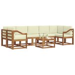 vidaXL Ensemble de canapés d'extérieur 8 Pièces Naturel et Crème