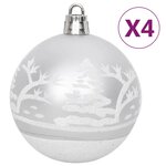 vidaXL Ensemble de boules de Noël 108 Pièces Argenté et blanc