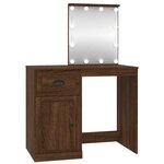 vidaXL Coiffeuse avec LED chêne marron 90x50x132 5cm bois d'ingénierie