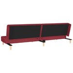 vidaXL Canapé-lit à 2 places avec deux oreillers rouge bordeaux tissu