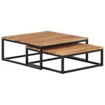 vidaXL Tables basses gigognes 2 Pièces Bois d'acacia massif