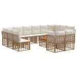 vidaXL Ensemble de canapés d'extérieur 13 pc Blanc Naturel et Crème