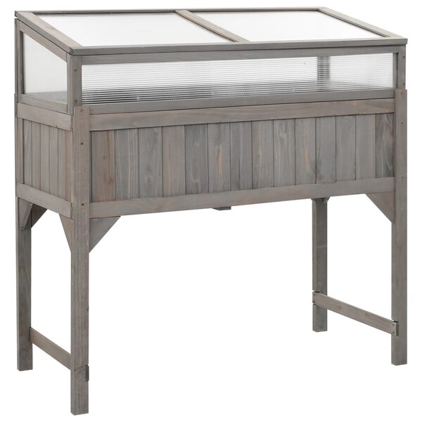 vidaXL Lit surélevé avec serre 110x54x120 cm Bois de sapin massif
