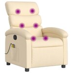 vidaXL Fauteuil inclinable de massage crème tissu
