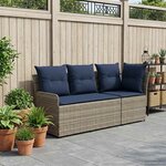 vidaXL Sofa de jardin avec accoudoirs et sofa d'angle 2 Pièce Rotin PE