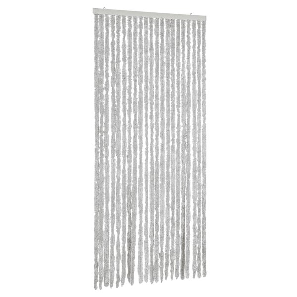 vidaXL Rideau anti-mouches gris 56x185 cm chenille