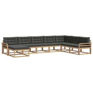 vidaXL Ensemble de canapés d'extérieur 8 Pièces Blanc et anthracite