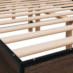 vidaXL Cadre de lit chêne marron 135x190 cm bois d'ingénierie et métal