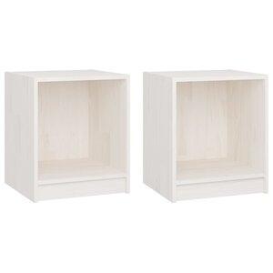 vidaXL Tables de chevet 2 Pièces Blanc 35 5x33 5x41 5 cm Pin massif