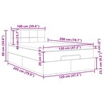 vidaXL Cadre de lit ottoman avec matelas crème 120x200cm tissu