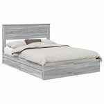 vidaXL Lit de Rangement Gris Sonoma 160 x 200 cm Bois d'ingénierie