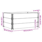 vidaXL Jardinière gris 120x80 cm bois massif de pin