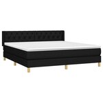 vidaXL Sommier à lattes de lit avec matelas Noir 160x200 cm Tissu