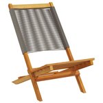 vidaXL Chaises de jardin lot de 2 gris bois d'acacia et polypropylène