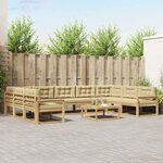 vidaXL Ensemble de canapés d'extérieur 10 Pièces Blanc et Beige