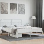 vidaXL Cadre de lit métal avec tête de lit blanc 180x200 cm