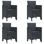vidaXL Chaise de jardin 4 Pièces Anthracite 53 x 49 x 85 cm PP