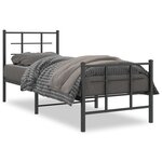 vidaXL Cadre de lit métal sans matelas avec pied de lit noir 80x200 cm