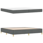 vidaXL Lit à ressorts avec matelas Gris foncé 200 x 200 cm tissu